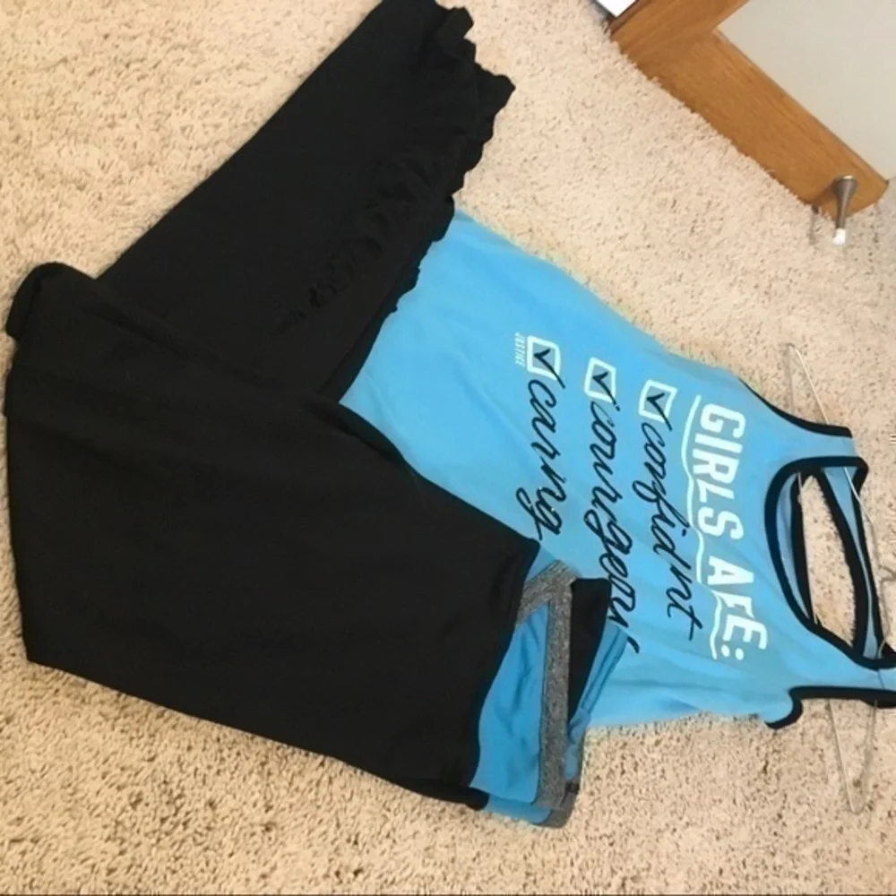 Girls size 12 top size medium 10/12 leggings